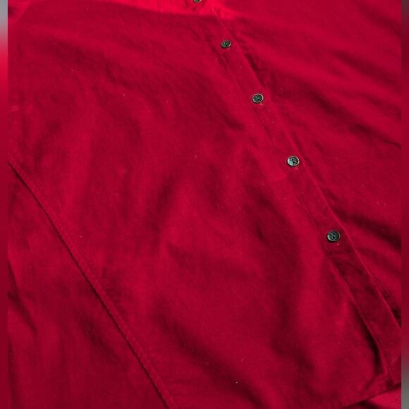Red Corduroy Button Down By J Jill Size L - Picture 9 of 9
